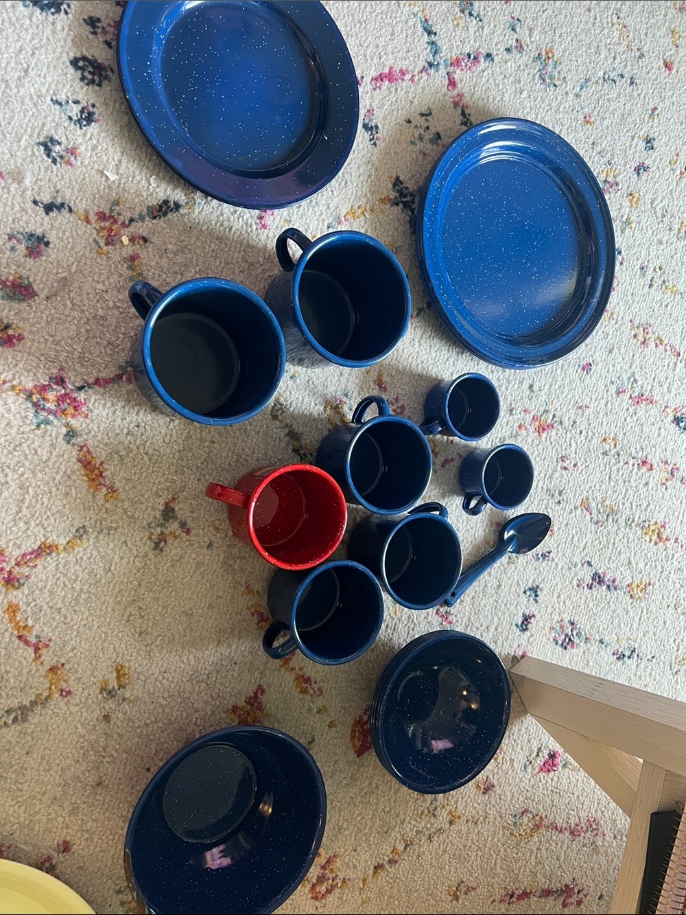 Enamel Speckled camping Plate Set - Blue